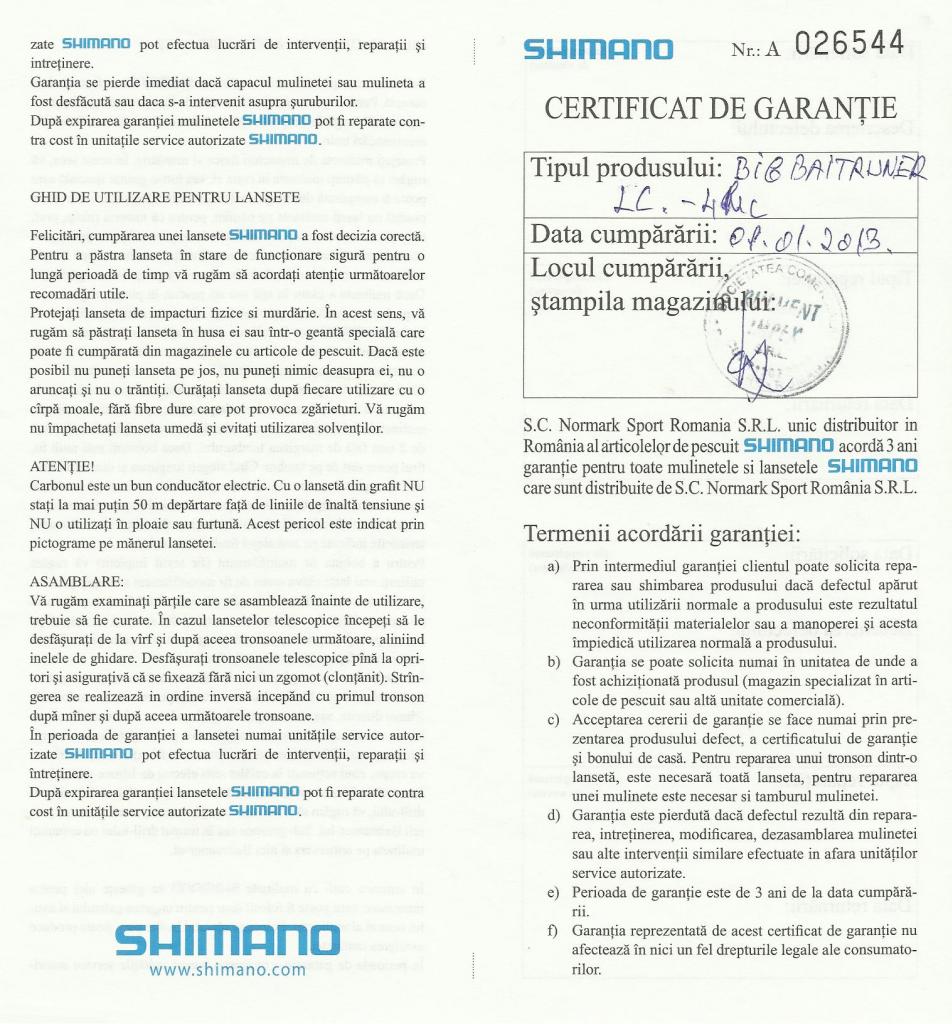 Shimano BBLC impecabile , Garantie 2016 ! Certificatdegarantie_zps2428676b