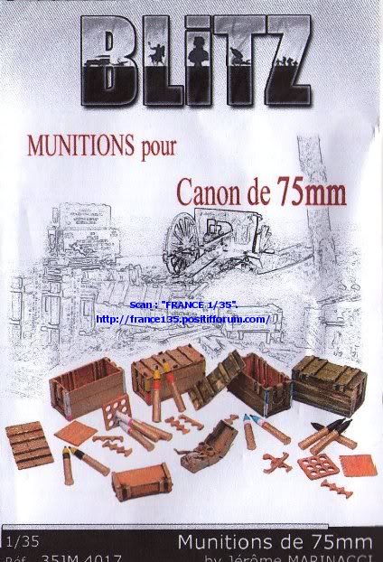 Munitions pour canon de 75 Mle 1897 (et caisses). Blitz, ref 35JM-4017. Résine. BLITZ_135_Caissesetmunitions_Canon751897_Ref35JM4017_1