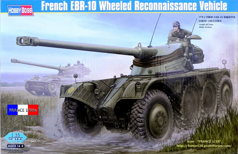 PANHARD EBR 75 Mle 1954 / EBR FL 10. ("French EBR-10 Wheeled Reconnaissance Vehicle"). Hobby-Boss. 1/35, ref 82489. Plastique injecté et photodécoupe. FRANCE135_EBRHOBBY-BOSS_FL10_1-35_01