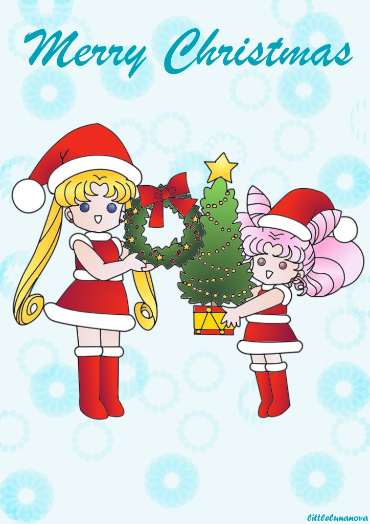 Luna Nova's Art Corner *Updated 7/13 - Page 2 UsagiandChibiusaChristmas_zpsc3806416