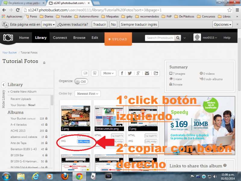 Tutorial para subir fotos desde Photobucket 10