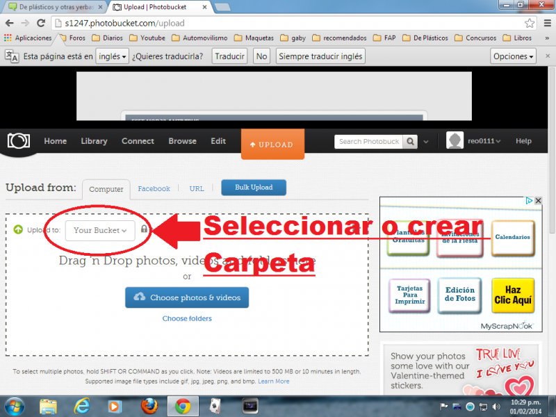 Tutorial para subir fotos desde Photobucket 4