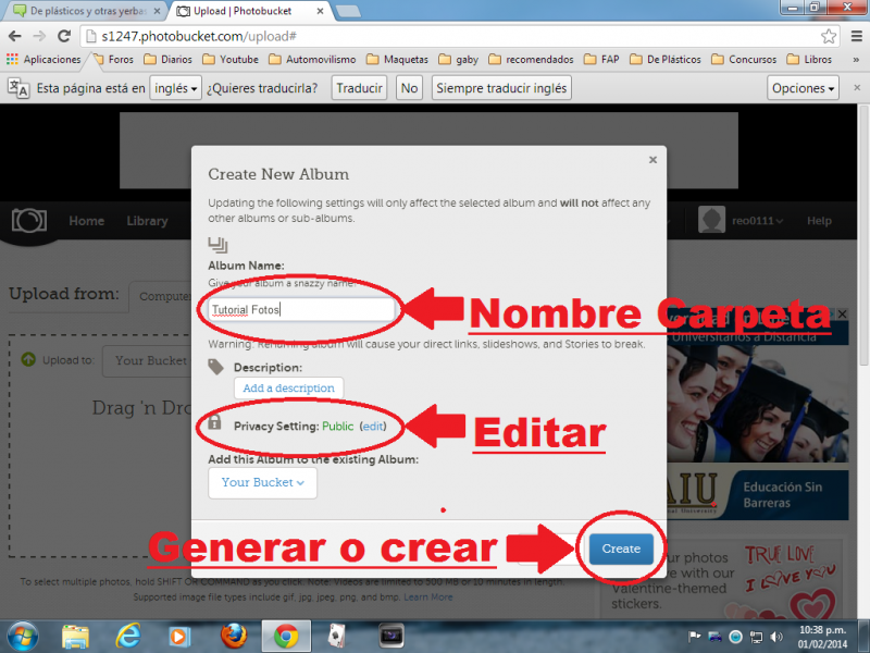 Tutorial para subir fotos desde Photobucket 6