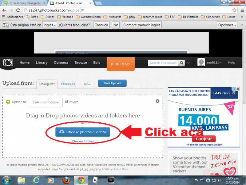 Tutorial para subir fotos desde Photobucket 7