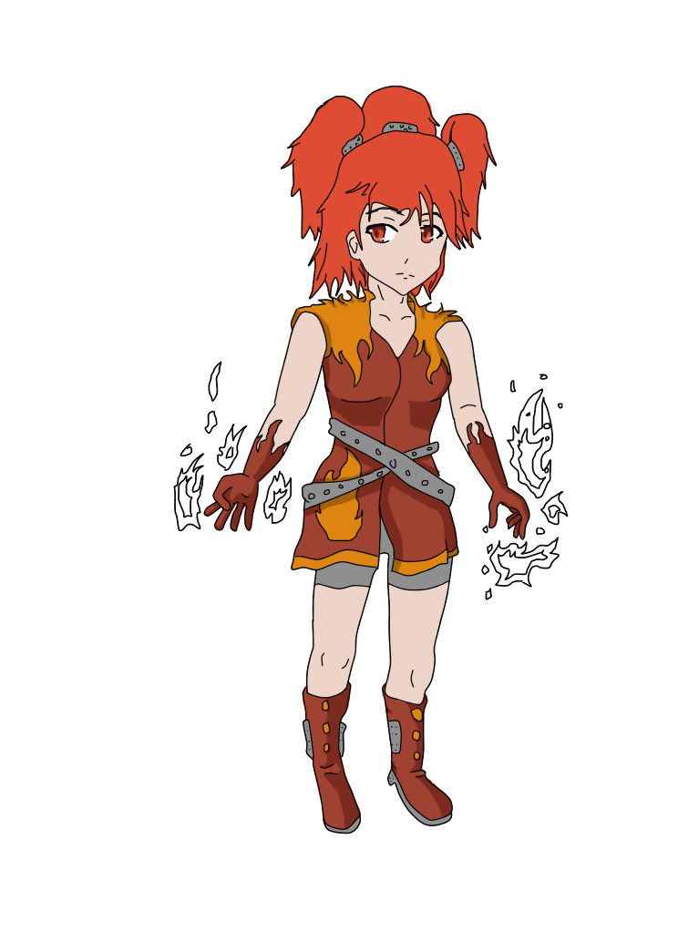 Colored (Sneek Peek) Flame girl, also name choosing Fireaspiccolored