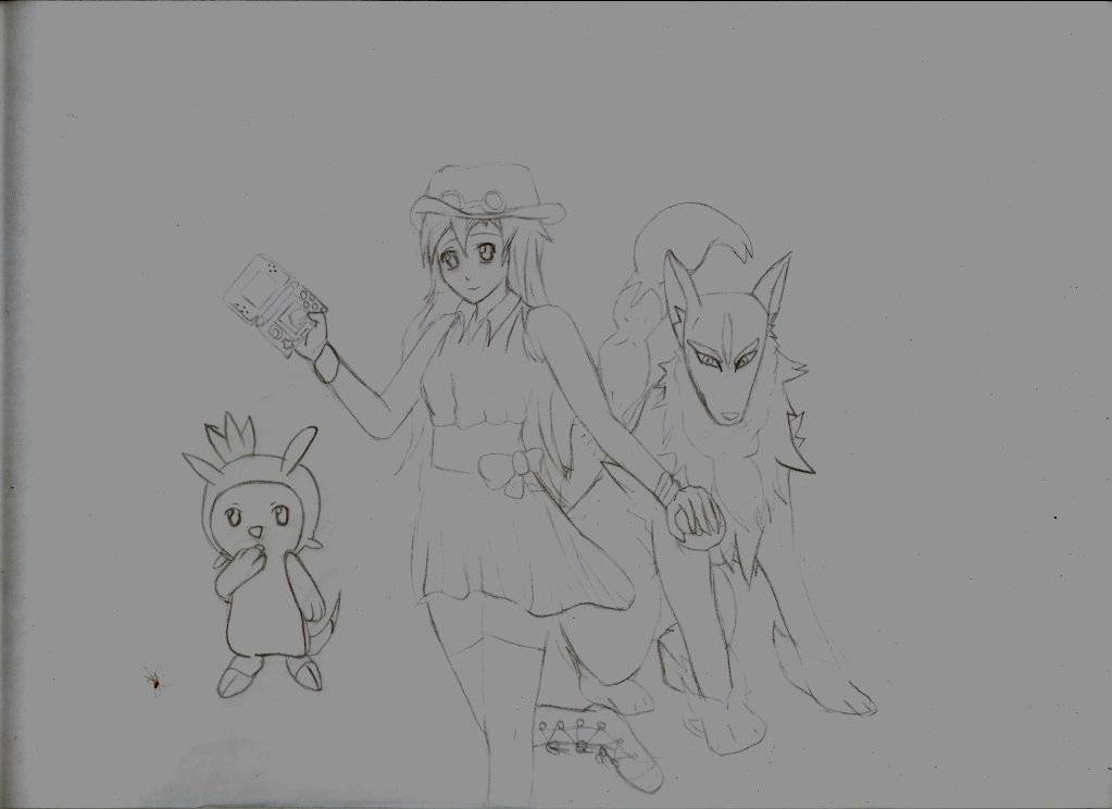 Pokemon X and Y sketch Edit:   LINE ART Poegirls