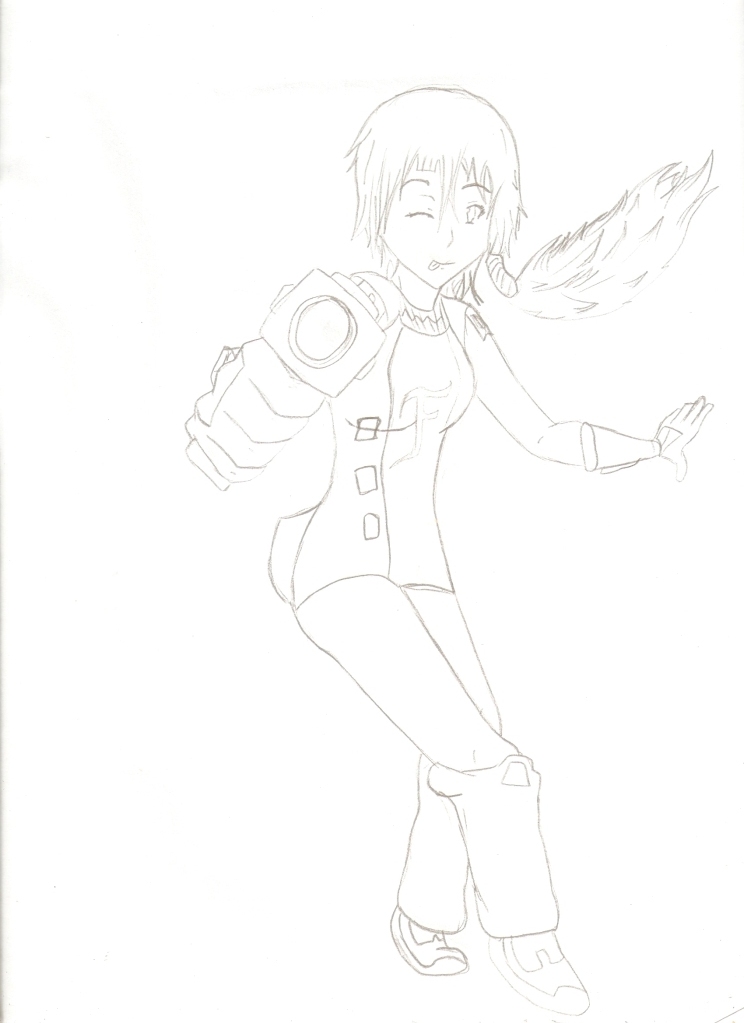 (uncolored)  Fusion Fall Fangirl Concept Art (I think thats what its called lol) Scan0016-1