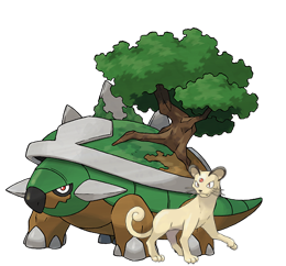 Chi the Torterra and Hinge the Persian; Canalave, Sinnoh Torterra-persian