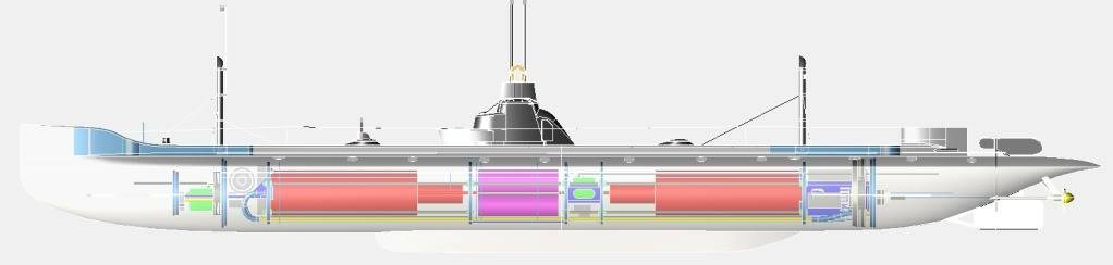 Germany's first military submarine, the S.M. U-1 Finaldesign