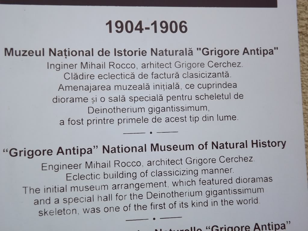 MUZEUL NATIONAL DE ISTORIE NATURALA - GRIGORE ANTIPA MA_PLACUTA