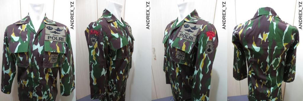 Complete sets  of Indonesian Military and Police Camouflage Patterns (UPDATE)  SERAGAMBRIMOBMENPOR1