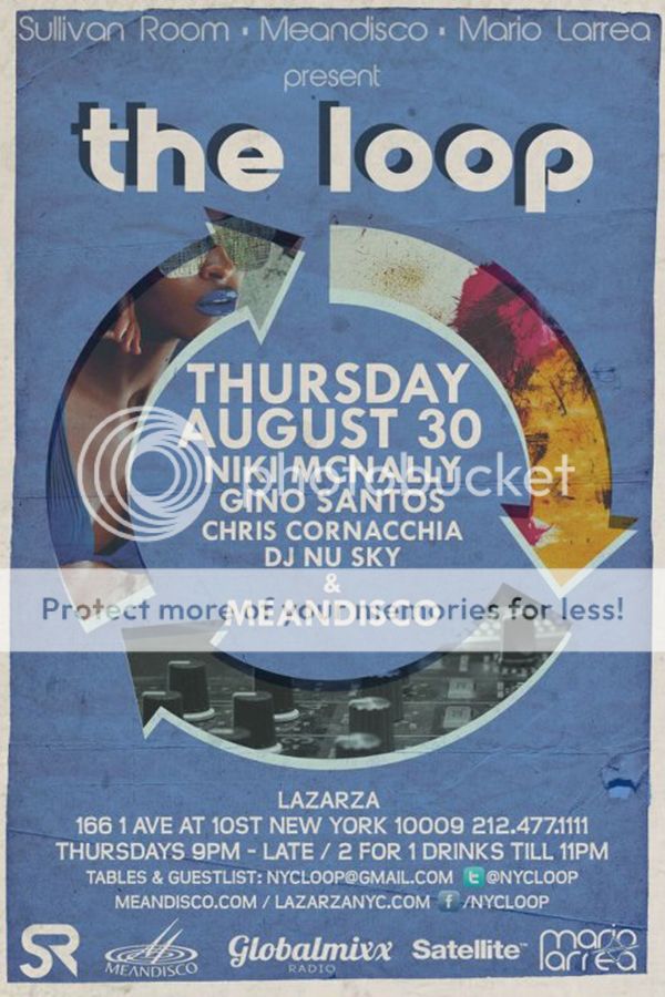 The Loop | Thursday August 30th w/ Nicki Mcnally / Gino Santos / Meandisco / Chris Cornacchia| La Zarza NYC  TheLoopAugust30th-1