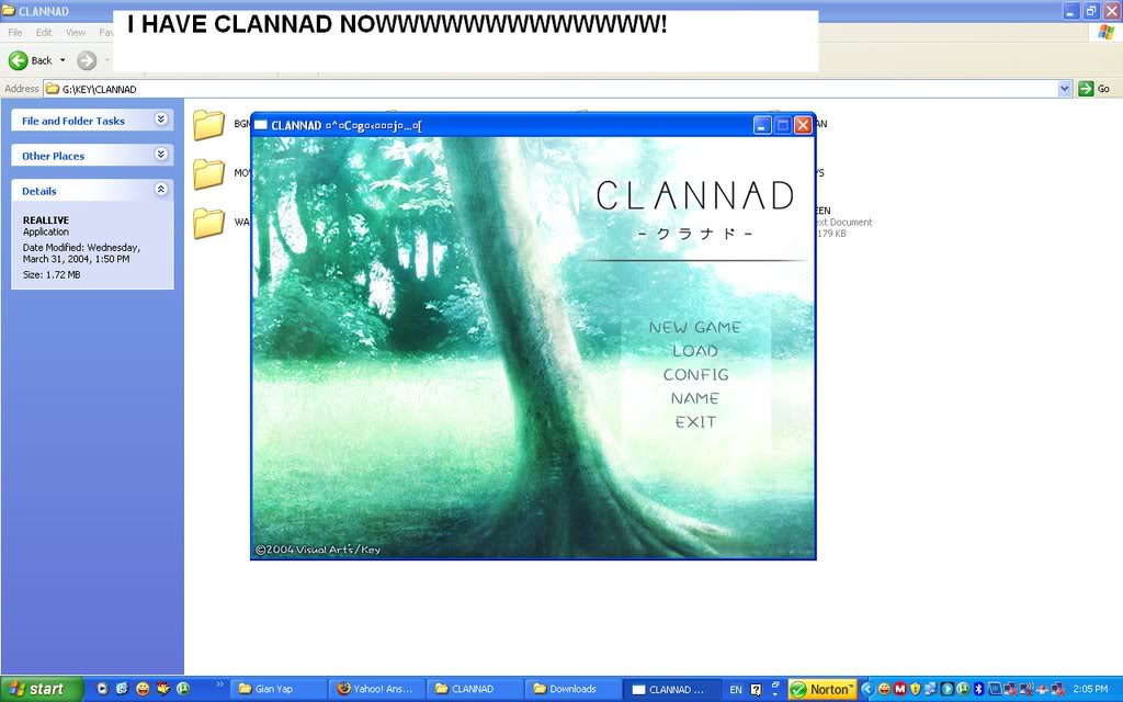 Clannad Visual Novel.. i have it now.. lol N7