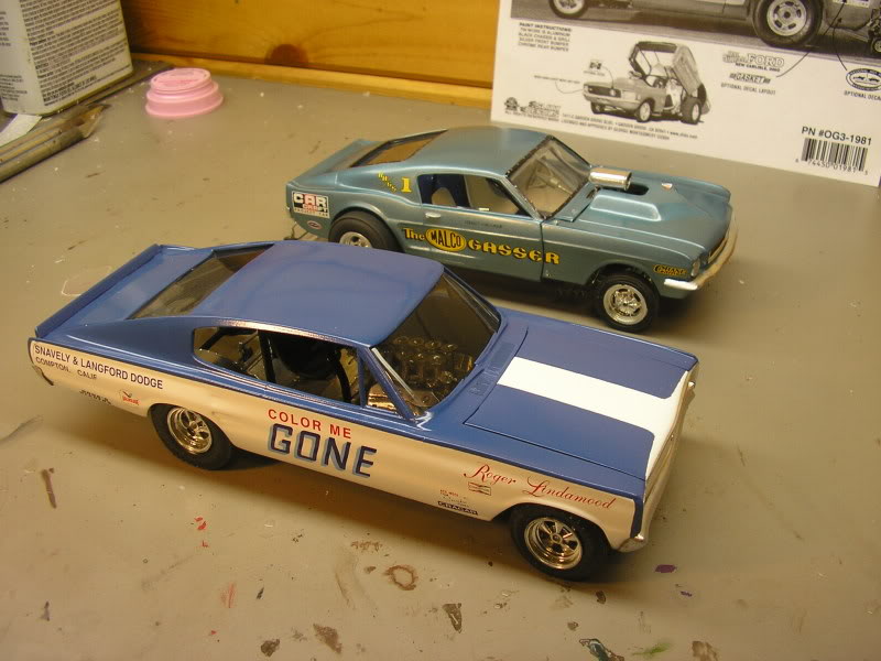 1967 Mustang Malco Gasser & 1967 Charger Colr Me Gone F/C Restorations 005-14