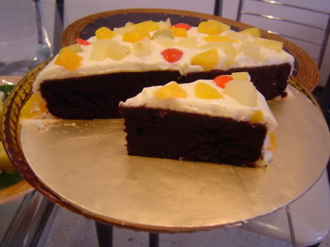 kek coklat kukus keju koktel KekCoklatKukusKejuBuah