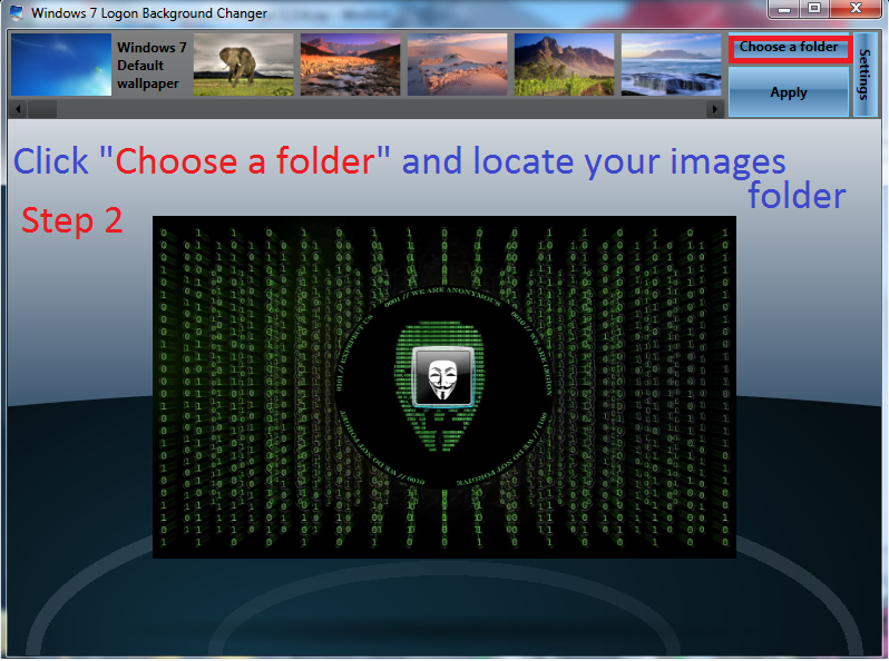 windows7 Logon Background charger BackgroundStep2