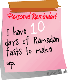 .:Ramadan Post-It Reminders:. 10days