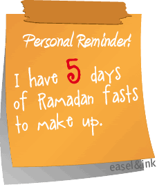 .:Ramadan Post-It Reminders:. 5days