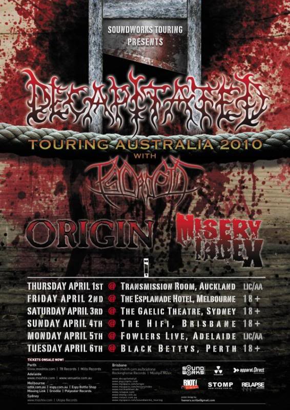 The Hi-Fi: Decapitated, Psycroptic, Origin, Misery Index - April 4th Decapitated2010