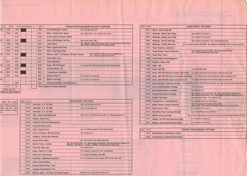 3rd Gen Build Sheets/ Order Sheets Scan0026