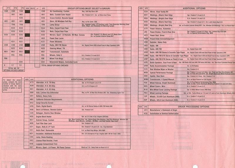 3rd Gen Build Sheets/ Order Sheets Scan0027