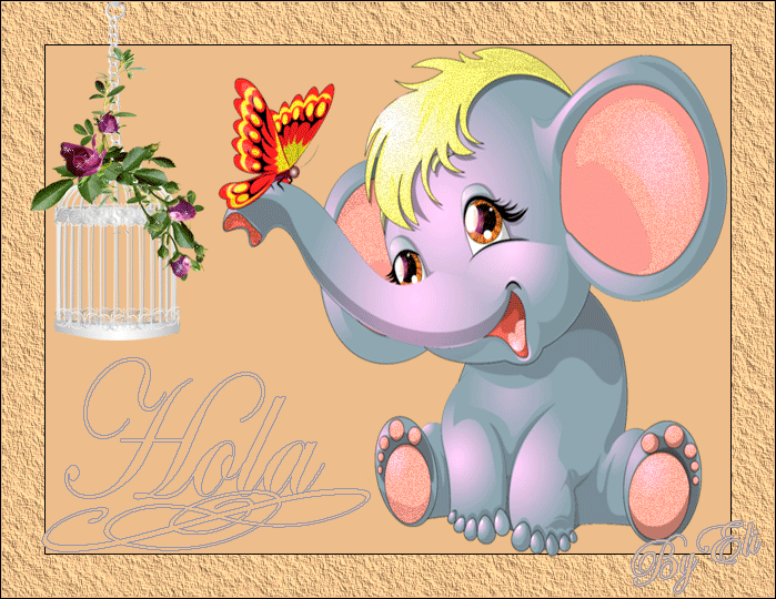 Dumbo con la mariposa Hola