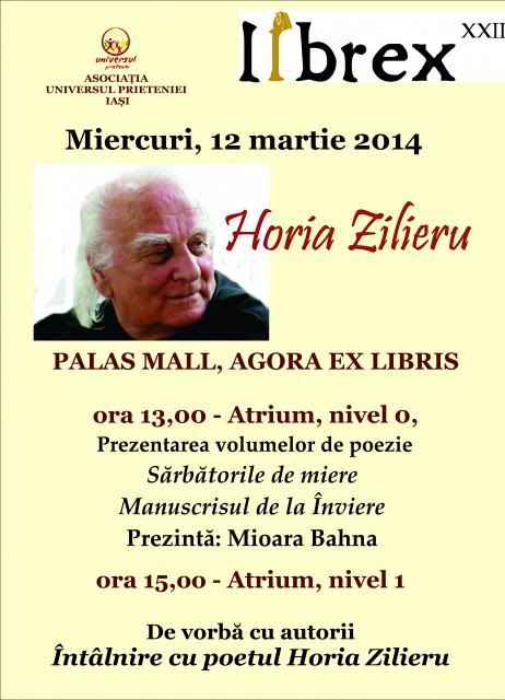 12 MARTIE 2014, participarea Asociatiei Universul Prieteniei la Targul de carte LIBREX- Iasi AFISEhoriazilieru_zps4a99e377