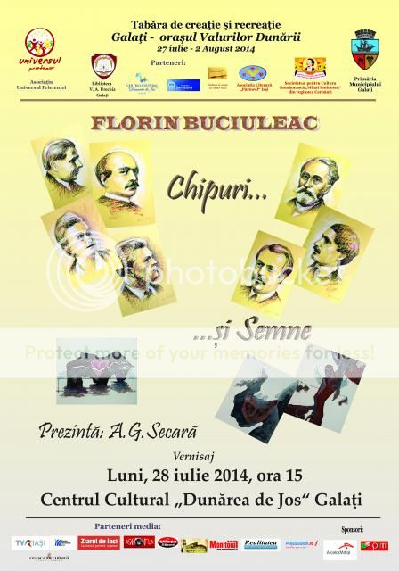 28 iulie 2014 -vernisaj expoziţie artă plastică,  “Chipuri şi semne” a artistului plastic Florin Buciuleac AFISflorinbun_zps9180f70f