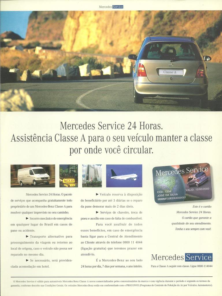 Publicidade/Folheto Mercedes Service 24h - W168 (Brasil) F2-2