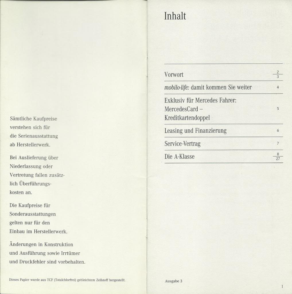 Catálogo W168 - preços e opcionais (2000) - alemão LISTA02