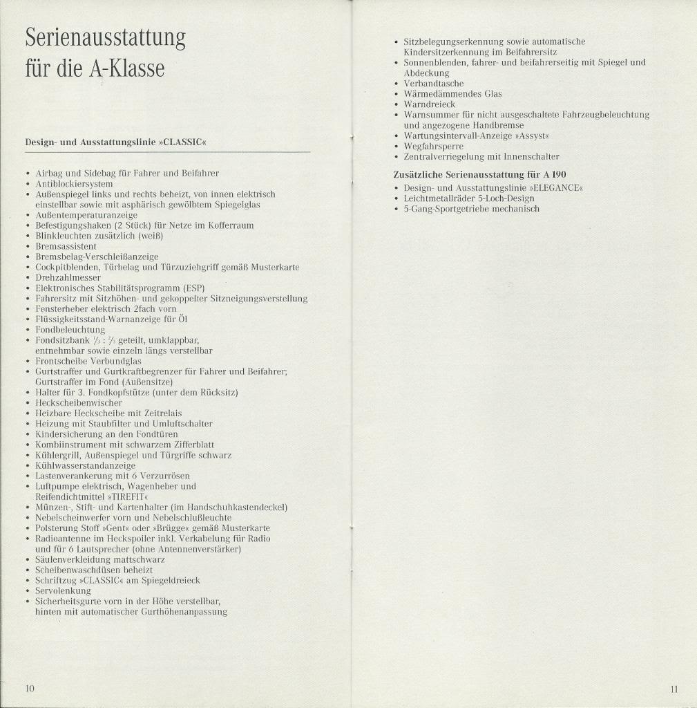 Catálogo W168 - preços e opcionais (2000) - alemão LISTA07