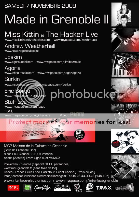 MISS KITTIN & THE HACKER LIVE SAMEDI 7 NOVEMBRE 09 FLYERMADEINGRENOBLE2VERSOOKcopie