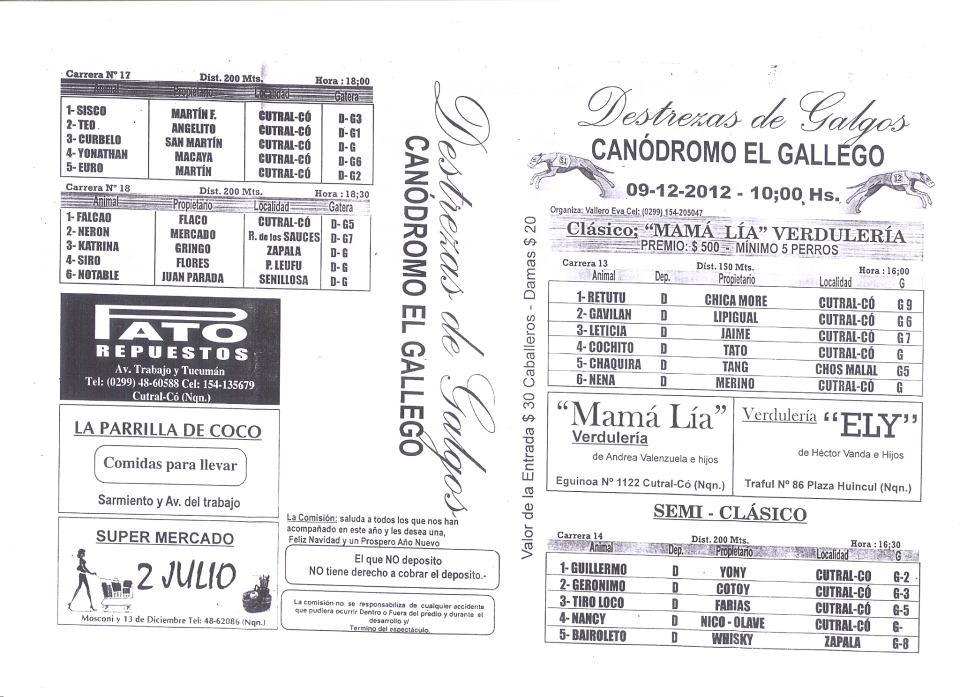 grandes carreras domingo en el canodromo EL GALLEGO 9/12/12 59358_2607806609670_1962044378_n