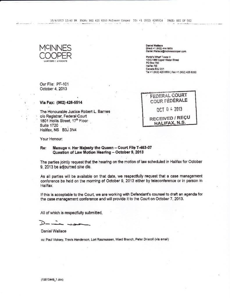 Anyone as a clue why Oct 9th Court date cancelled by both parties??? - Page 3 DanWallaceLetterOct42013-page-001_zps1e6500da