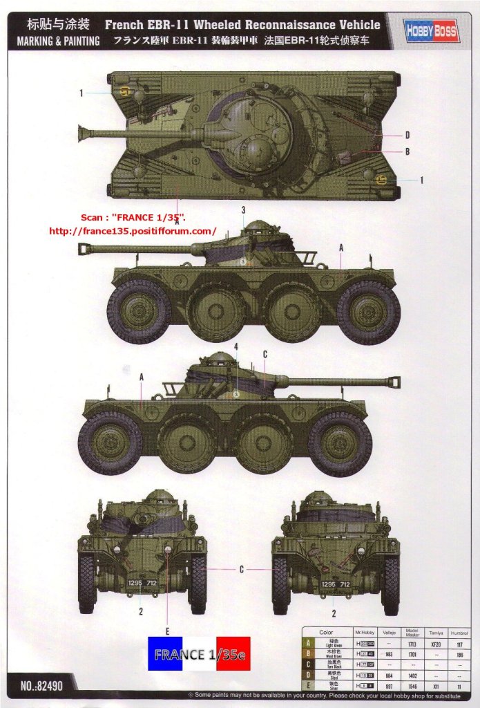 PANHARD EBR FL 11. ("French EBR-11 Wheeled Reconnaissance Vehicle"). Hobby-Boss. 1/35, ref 82490. Plastique injecté et photodécoupe. FRANCE135_EBRHOBBY-BOSS_FL11_REF82490_14_zps26dc5fe7