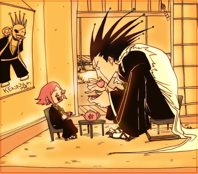 Kenpachi i Yachiru prenent el té KenTea