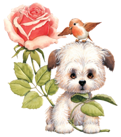 Animaux tubes RM_Dog_with_Bird_Rose_eunice_Sm_LDM