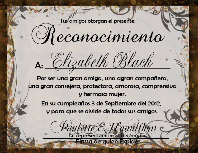 Elizabeth Black Reconocimiento