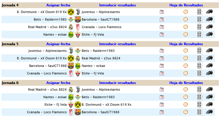 LIGA - RESULTADOS Y CLASIFICACIÓN 4-6