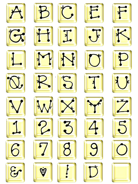 Alphabets tubes Yellow