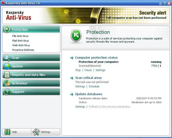    KasperSky Antivirus 7.0.0.125   Kasper