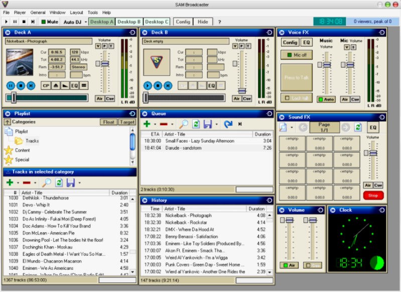 SAM BROADCASTER 4.5 SAM434Screenshot