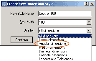 Các kiểu Dim khác nhau trong 1 Dim Style của AutoCAD Dim