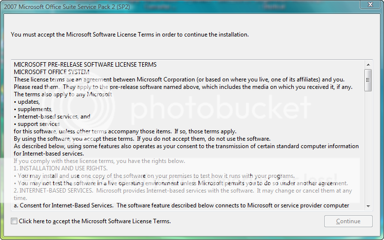 Microsoft Office Enterprise 2007 SP2 Msosp2licenseterms