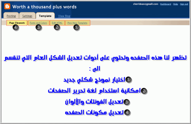 دورة لانشاء مدونه علي موقع بلوجر وكيفية الاستخدام Template2