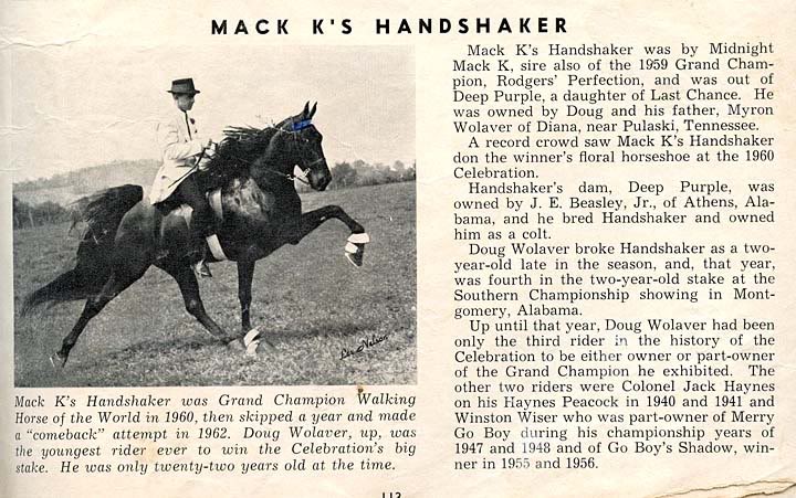 History Of The Tennessee Walking Horse - Page 6 MackKsHandshaker