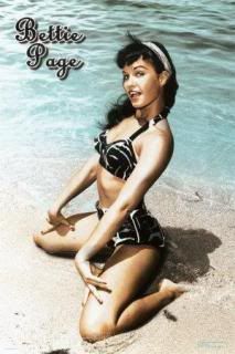 Pin-up Betty-page-sitting-winking-on-the-b