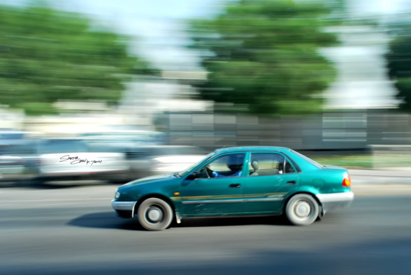 "panning photography"....practice mode! Car