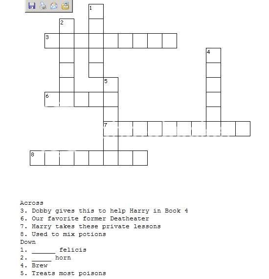 Potions Crossword Puzzle #1 Closing May 7th PotionsCrosswordPuzzle