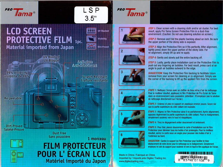 Film protecteur pour écran ACL ProTama